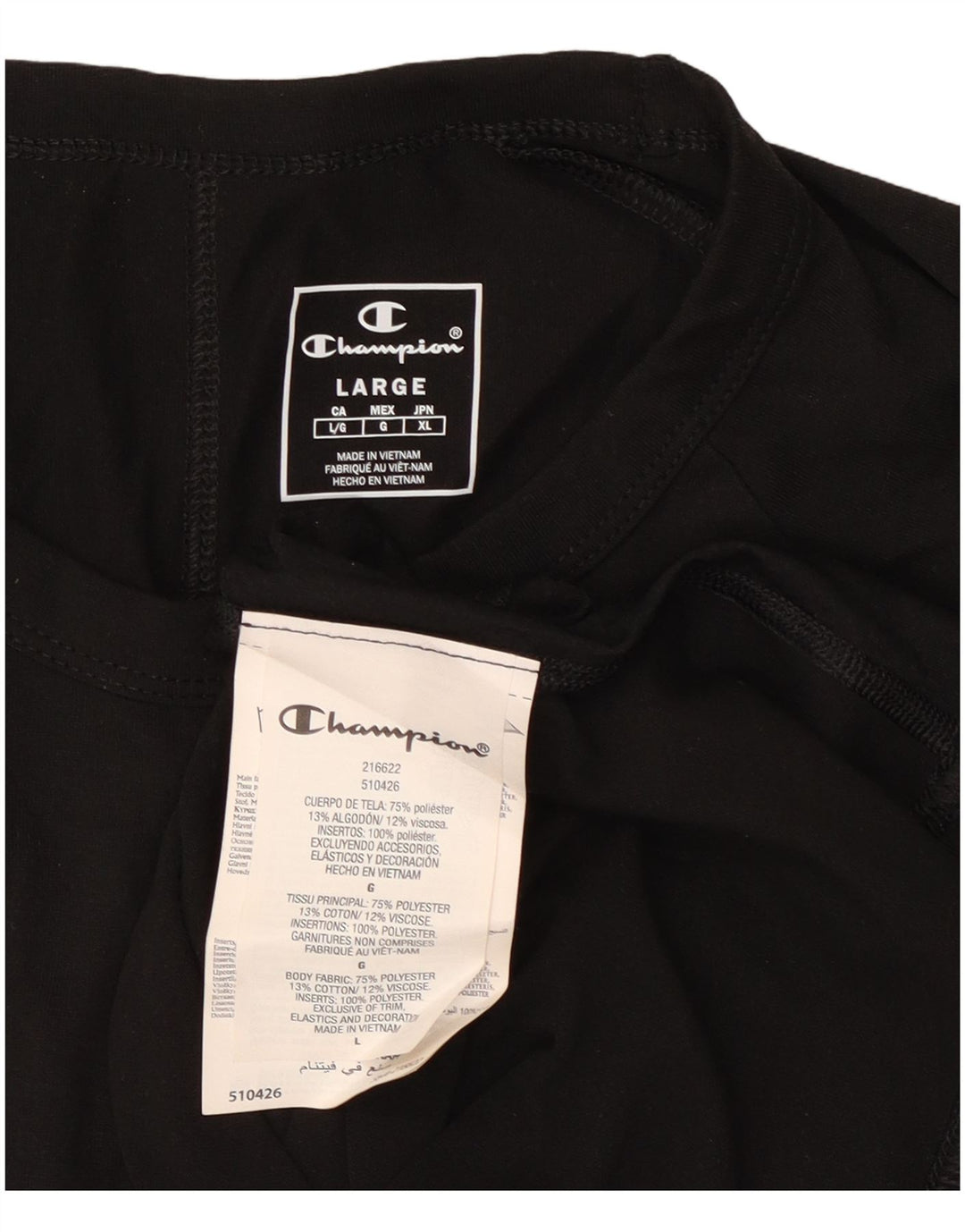 Camiseta feminina estampada Champion UK 16 grande poliéster preto