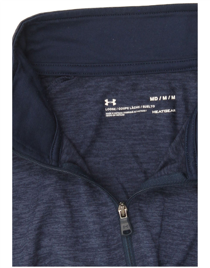 Under Armour Mens Heat Gear Pulôver Treino Top Médio Azul Marinho Salpicado