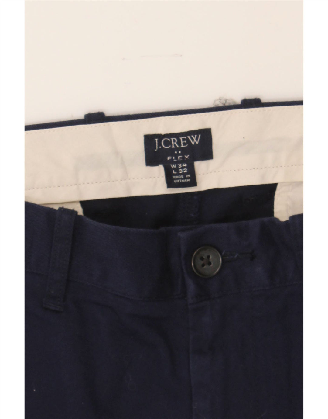 J. CREW Womens Flex Slim Chino Trousers W34 L32 Navy Blue Cotton Vintage J. Crew and Second-Hand J. Crew from Messina Hembry 