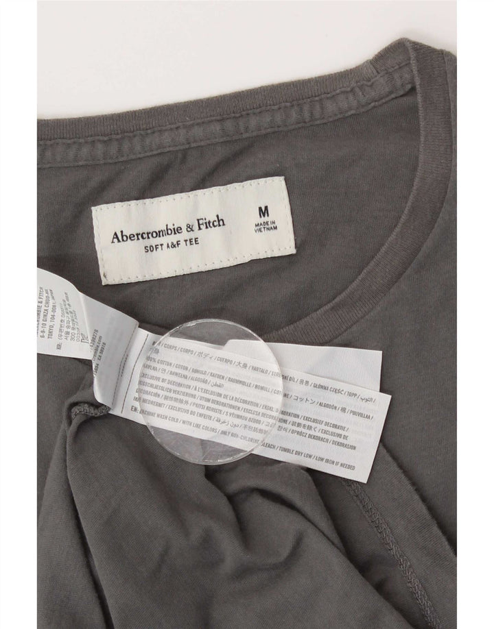 Camiseta masculina Abercrombie & Fitch Top cinza médio algodão