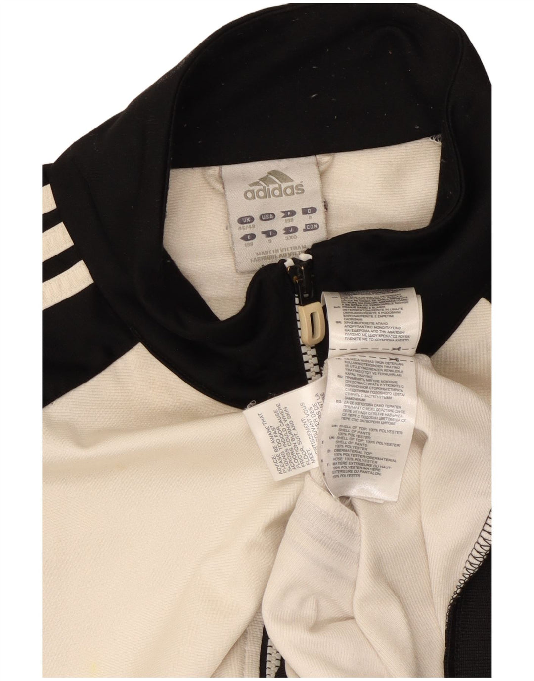 Adidas Mens Tracksuit Top Jacket UK 46/48 XL Branco Poliéster