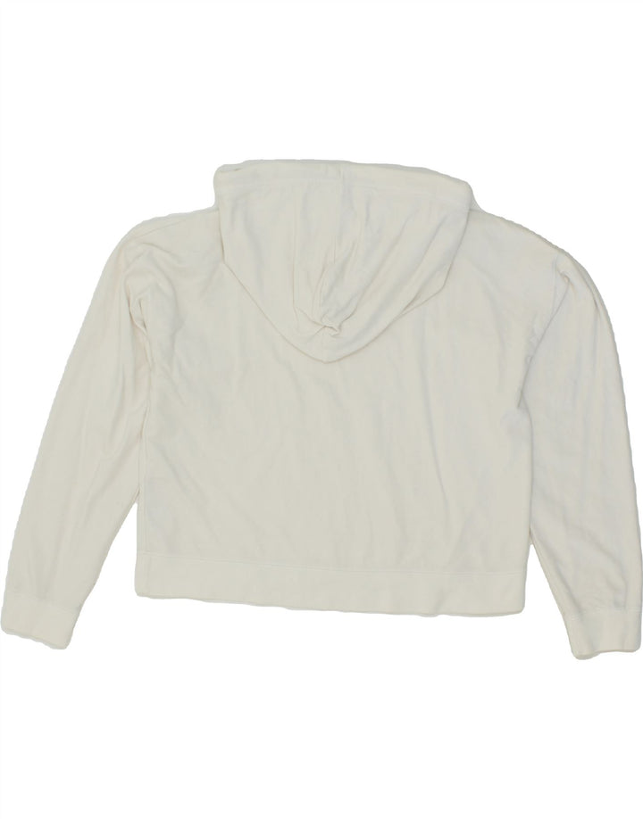 JACK WILLS Womens Crop Hoodie Jumper UK 12 Medium  White Cotton Vintage Jack Wills and Second-Hand Jack Wills from Messina Hembry 
