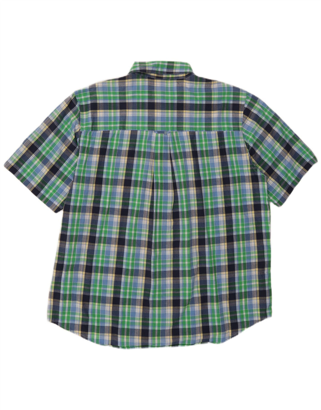 Camisa masculina de manga curta Chaps XL verde xadrez algodão