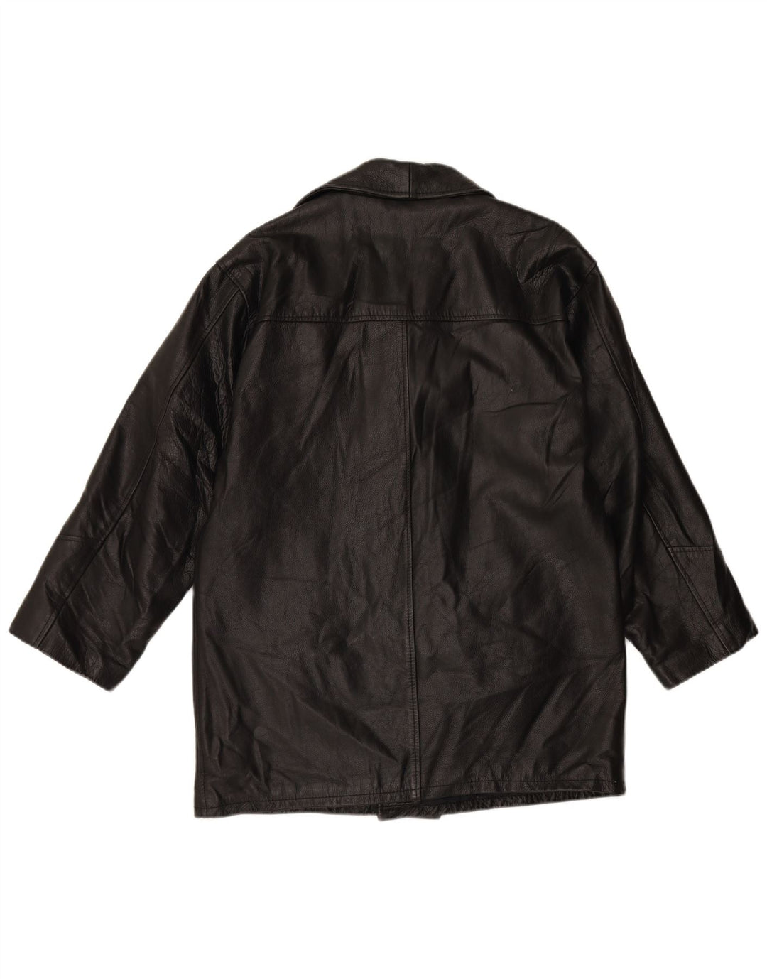 Jaqueta de couro masculina VINTAGE IT 48 couro preto médio