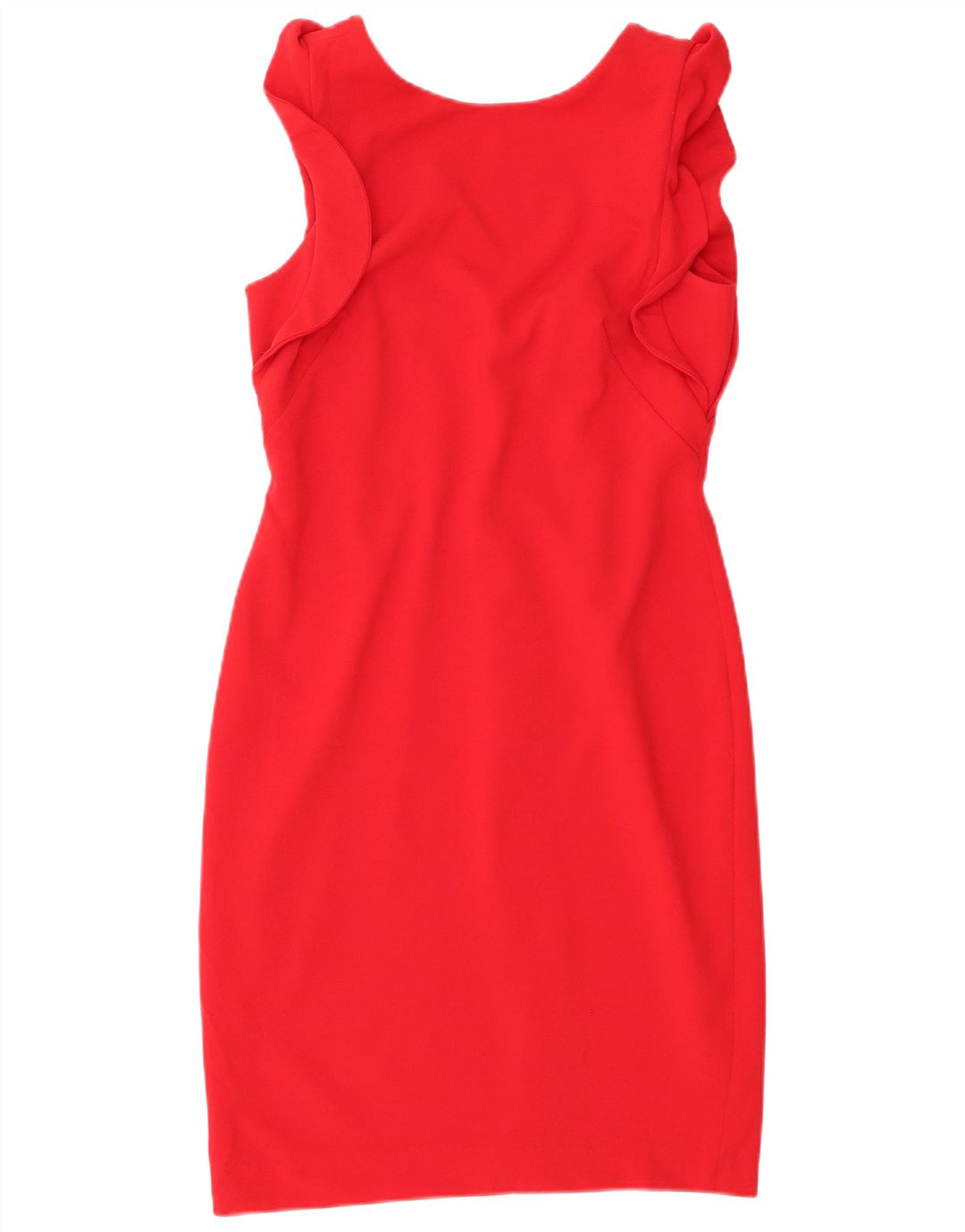 Vestido feminino Calvin Klein sem mangas com bainha UK 10 pequeno poliéster vermelho