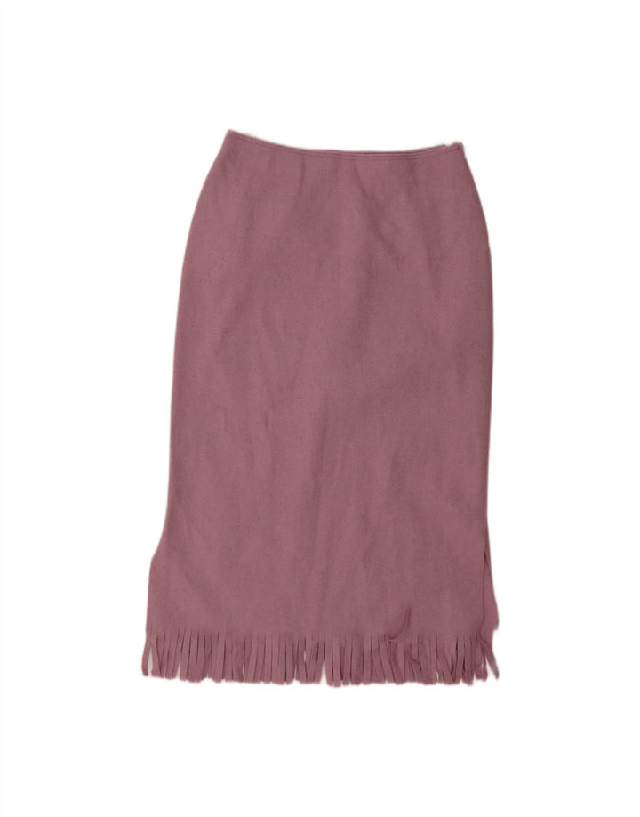 Saia midi feminina BENETTON IT 42 médio W28 lã roxa