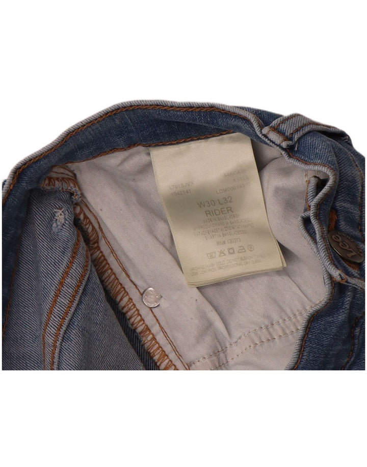 Lee Womens Rider Slim Jeans W30 L32 Azul Algodão