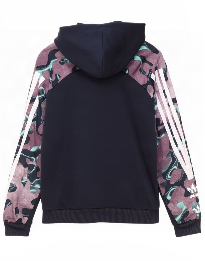 Adidas masculino moletom com capuz pequeno poliéster camuflado azul marinho