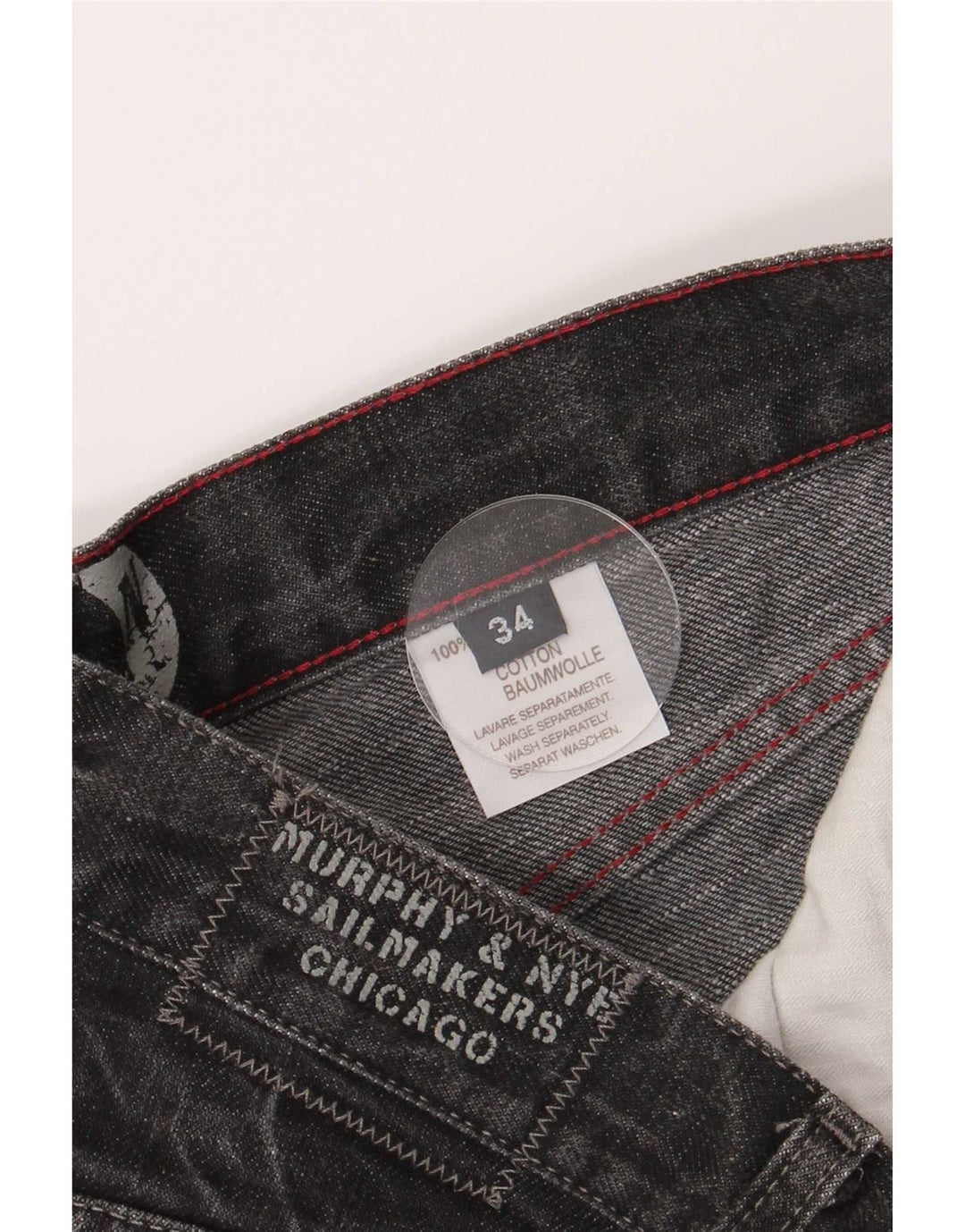 Murphy & Nye Jeans retos masculinos W34 L33 algodão preto