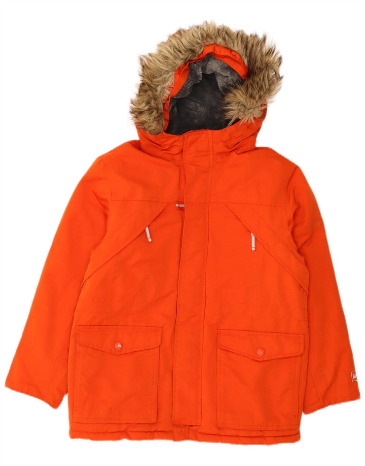 Jaqueta Parka com capuz para meninos GAP 11-12 anos XL laranja poliéster