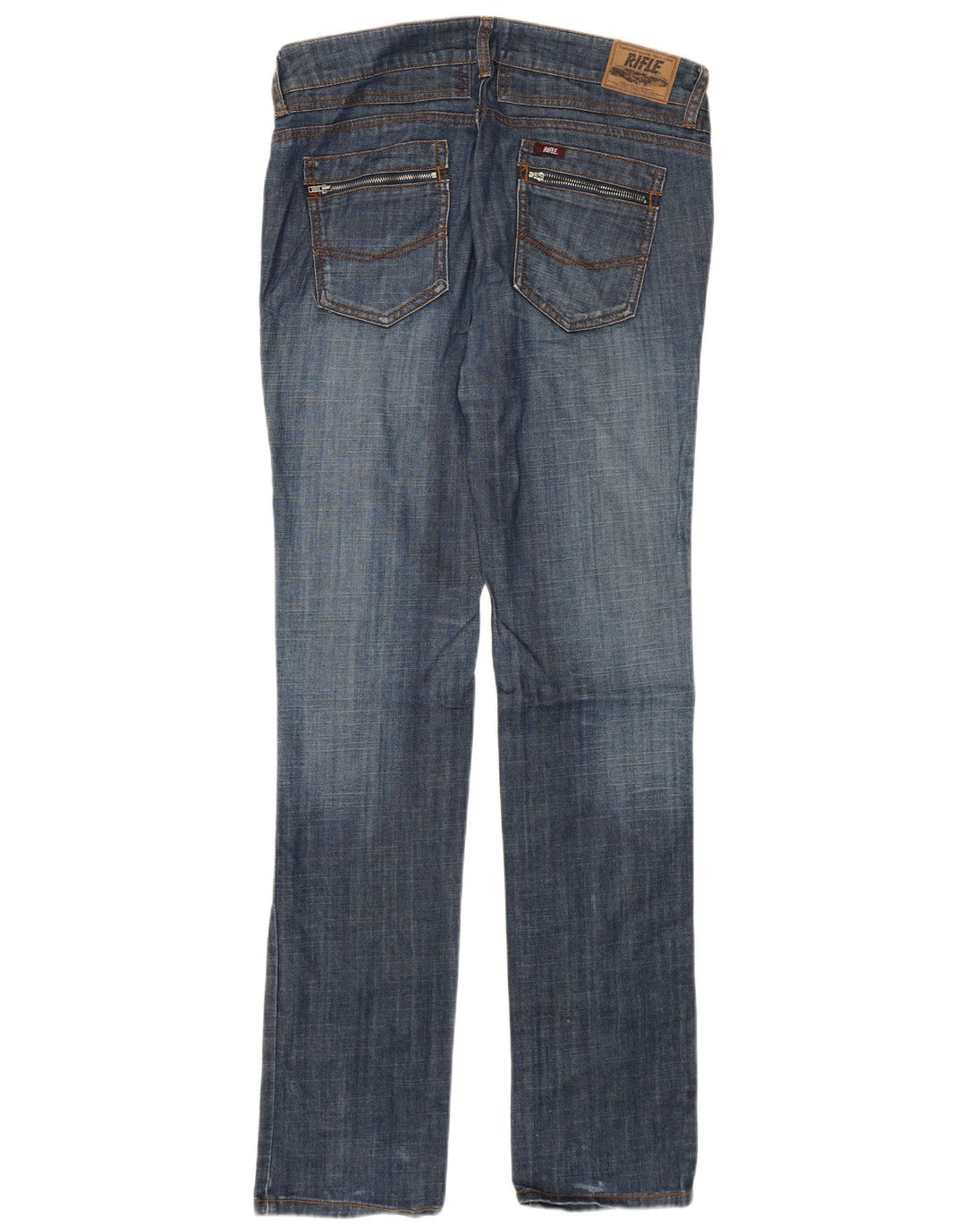 Rifle feminino slim jeans W30 L35 algodão azul