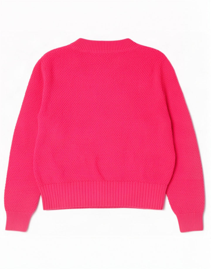Suéter feminino Marks & Spencer com gola tartaruga Reino Unido 12 algodão rosa médio