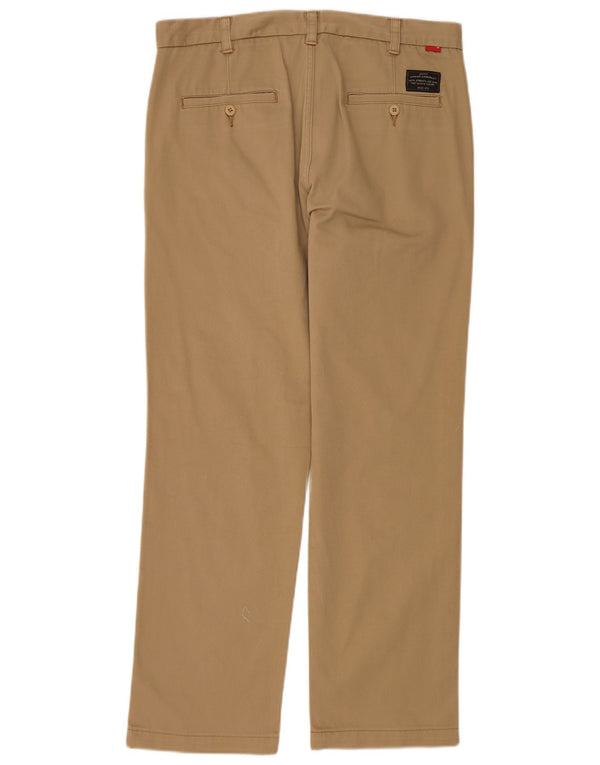 Calça jeans reta masculina Levi's W34 L29 algodão bege