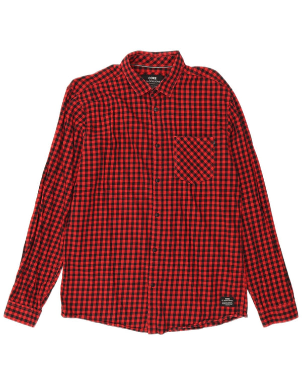 Jack & Jones Mens Shirt XL Red Gingham Cotton