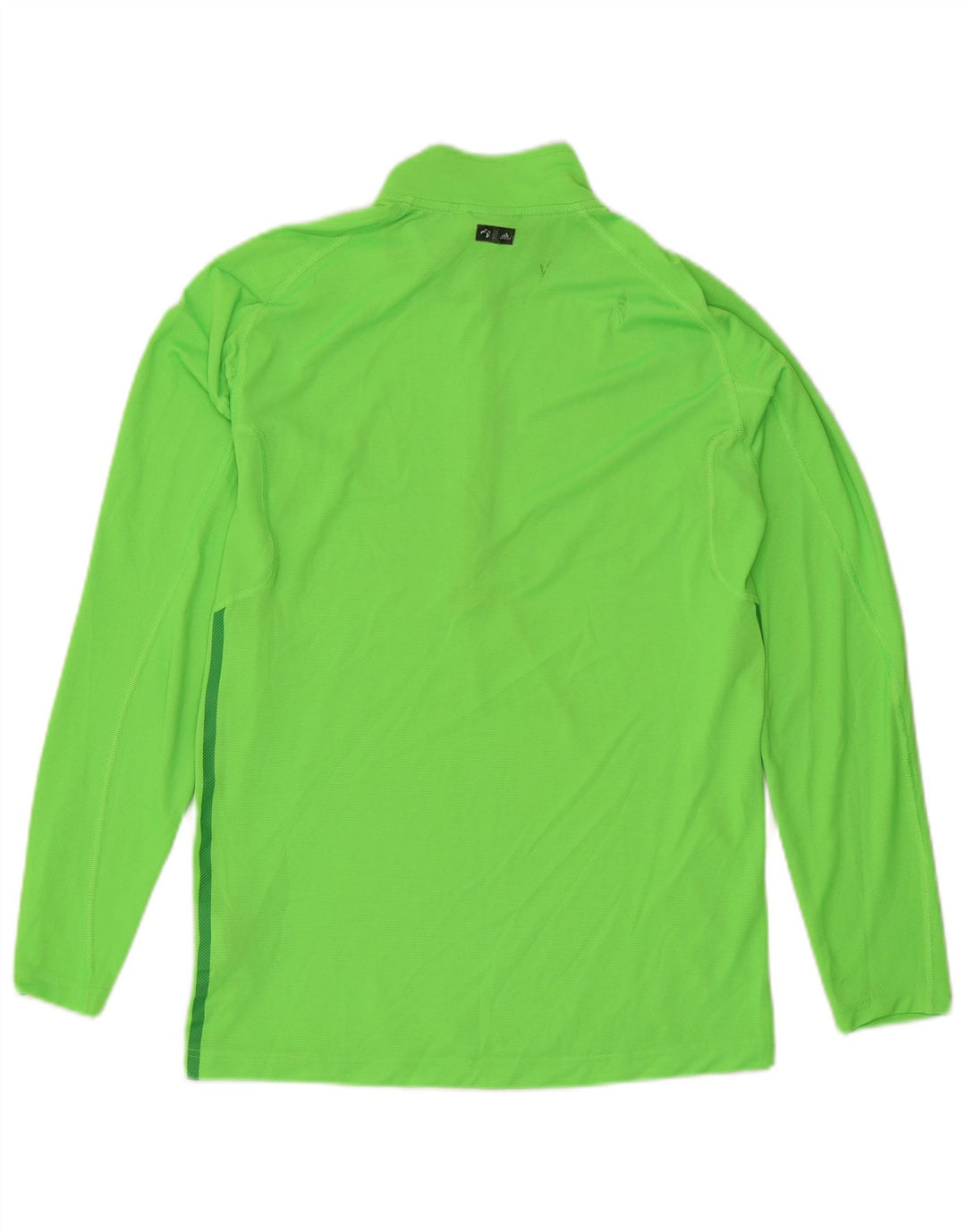 Adidas Mens Zip Neck Pullover Treino Top Reino Unido 40/42 Poliéster Verde Médio