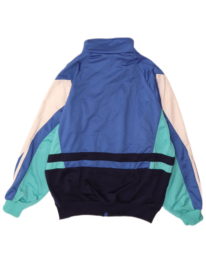 Adidas Mens Tracksuit Top Jacket UK 40/42 Médio Azul Colourblock Poliéster