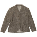 Jaqueta blazer vintage feminina com 3 botões Reino Unido 12 cinza médio manchado