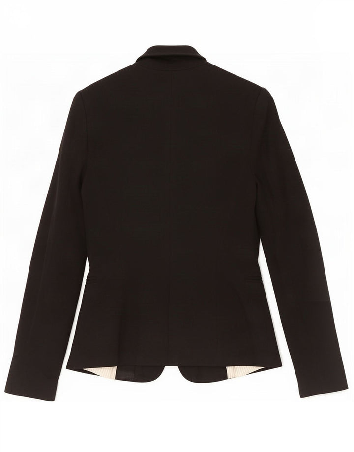 Jaqueta blazer feminina Zara com 1 botão Reino Unido 10 pequena viscose preta