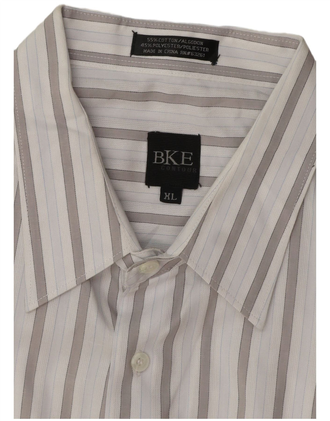 Camisa masculina BKE XL algodão listrado azul