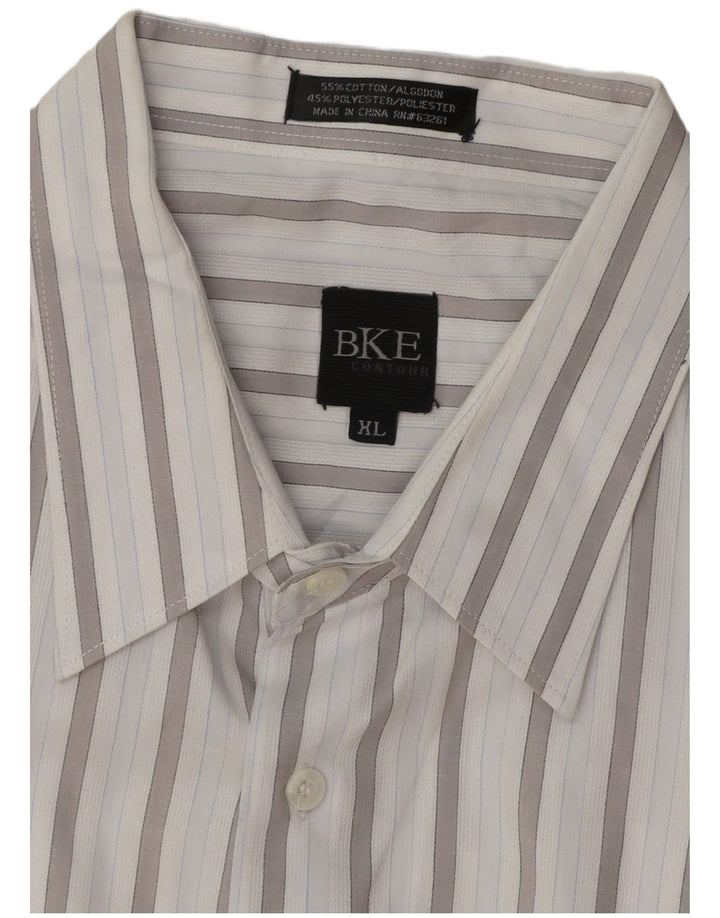 Camisa masculina BKE XL algodão listrado azul