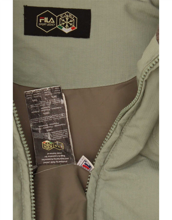 Jaqueta acolchoada masculina Fila UK 40 grande poliamida verde