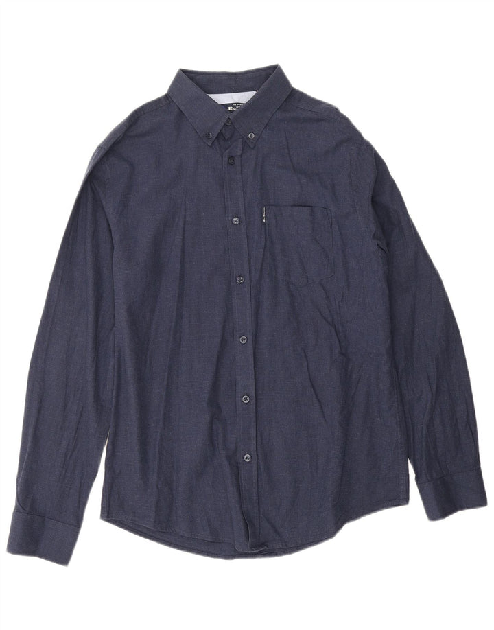 Camisa masculina Ben Sherman grande algodão azul marinho