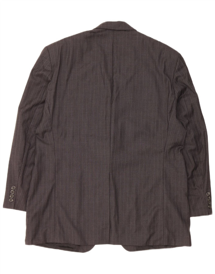 Ralph Lauren Jaqueta blazer masculina de 2 botões Reino Unido 44 XL cinza risca de giz lã