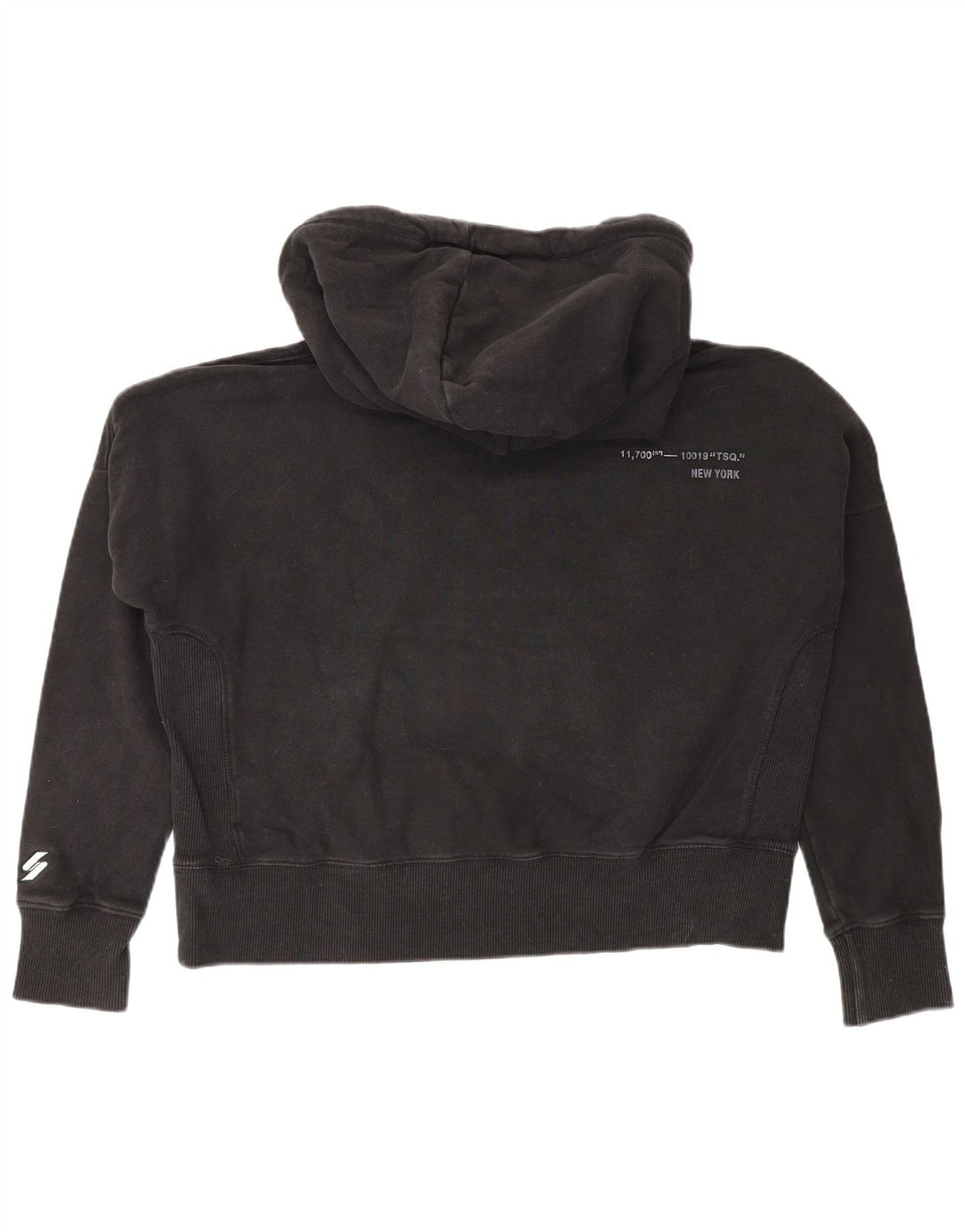 Suéter com capuz superdimensionado feminino Superdry Reino Unido 10 pequeno preto
