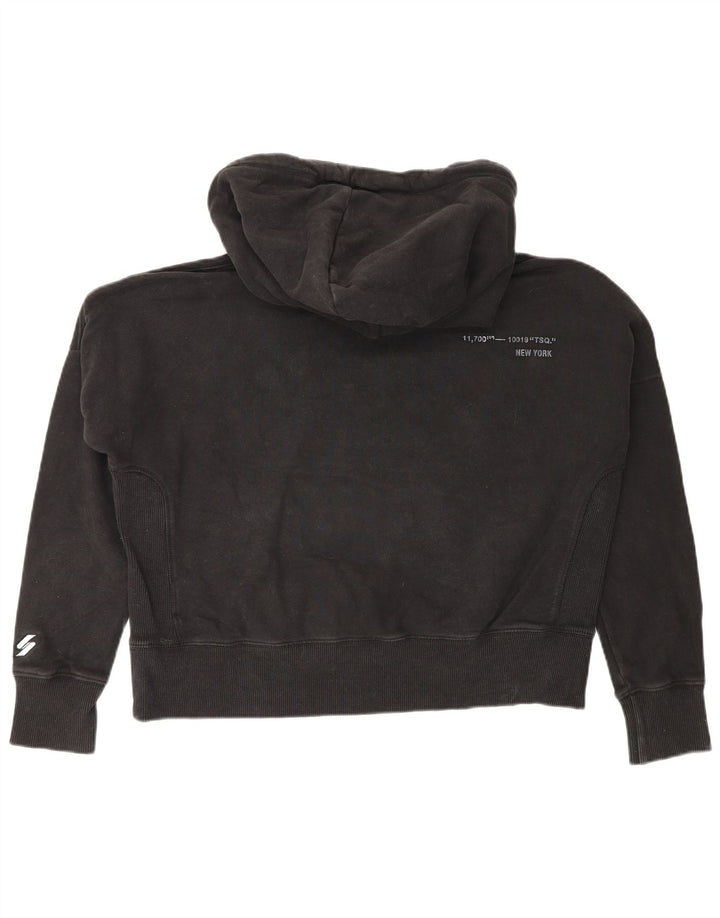 Suéter com capuz superdimensionado feminino Superdry Reino Unido 10 pequeno preto