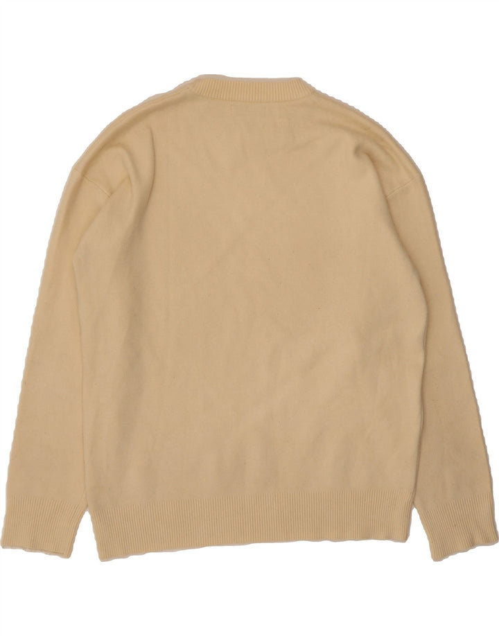 ZARA Mens Crew Neck Jumper Sweater Large Off White Viscose Vintage Zara and Second-Hand Zara from Messina Hembry 