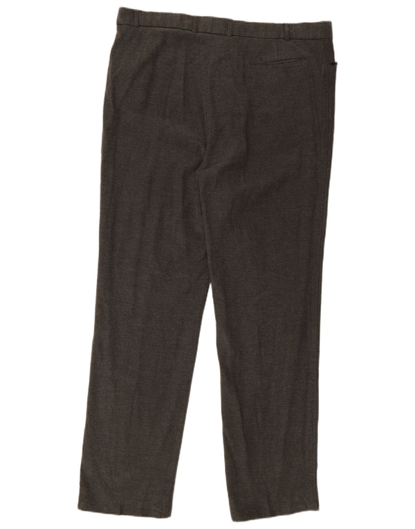 Calça masculina reta casual Marks & Spencer W40 L33 cinza viscose