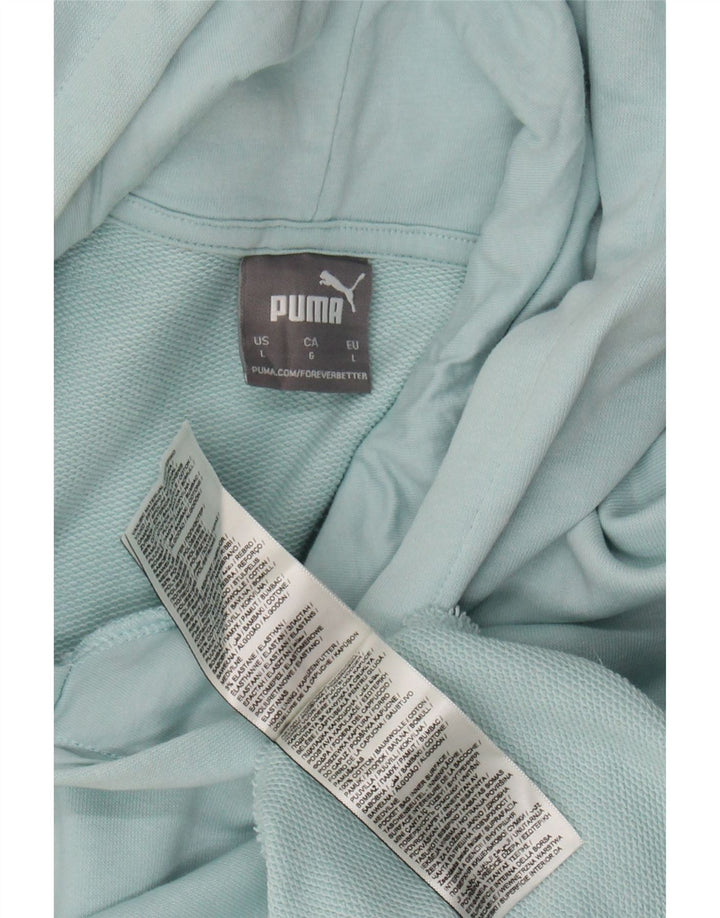 PUMA Mens Hoodie Jumper Grande Algodão Turquesa