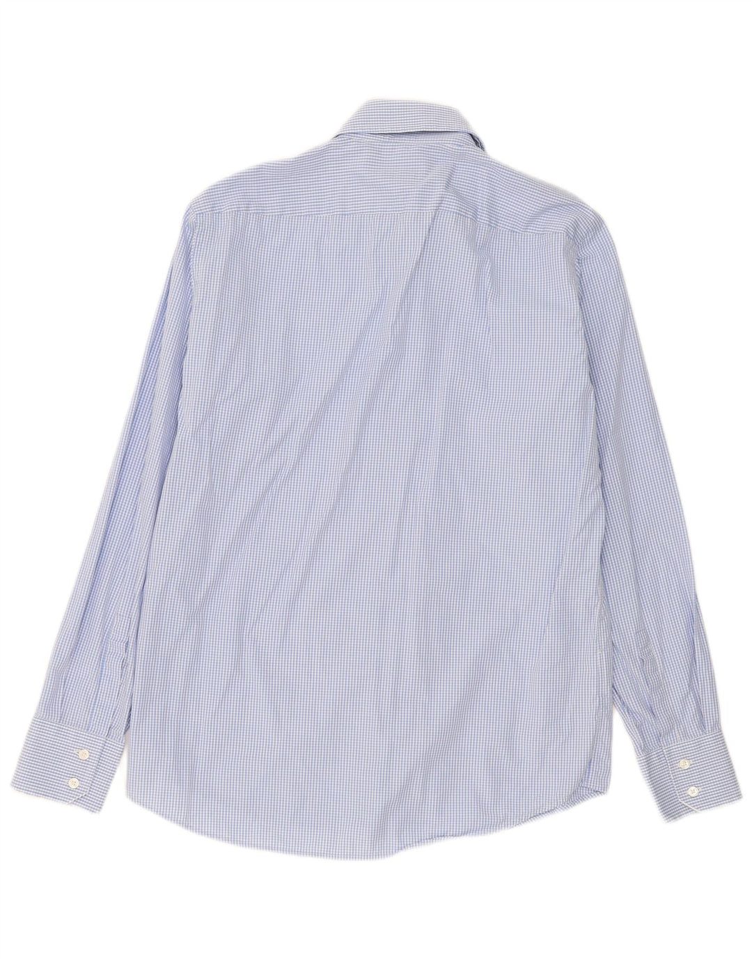 Camisa masculina Hugo Boss tamanho 40 15 3/4 médio azul guingão