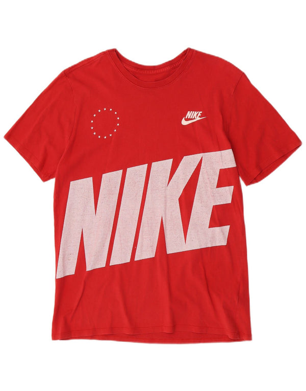 Camiseta Nike masculina gráfica grande algodão vermelho