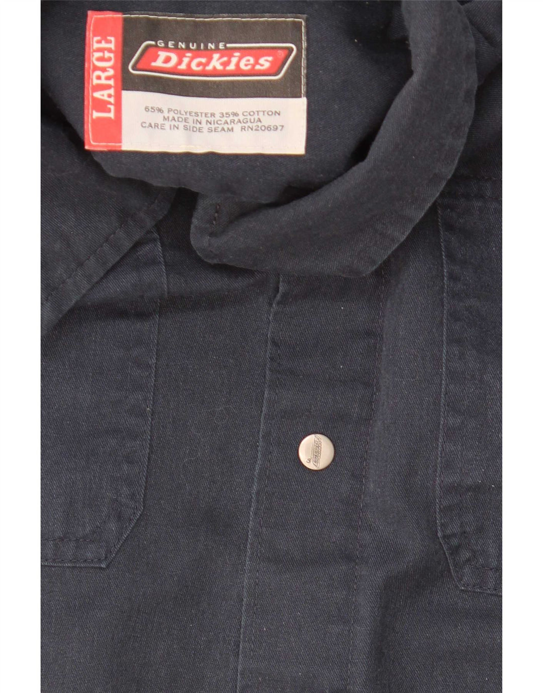 Camisa masculina de manga curta Dickies grande poliéster azul marinho