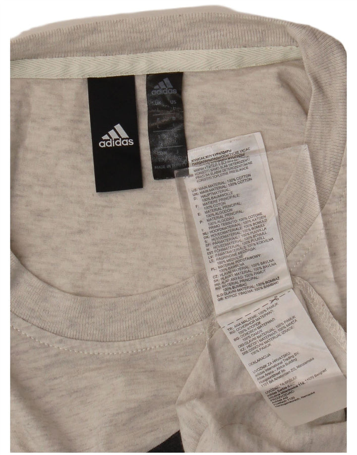 ADIDAS Mens Graphic T-Shirt Top Large Grey Cotton