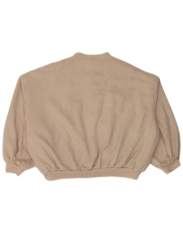 Zara Womens Oversized Bomber Jacket UK 14 Médio Bege Poliéster