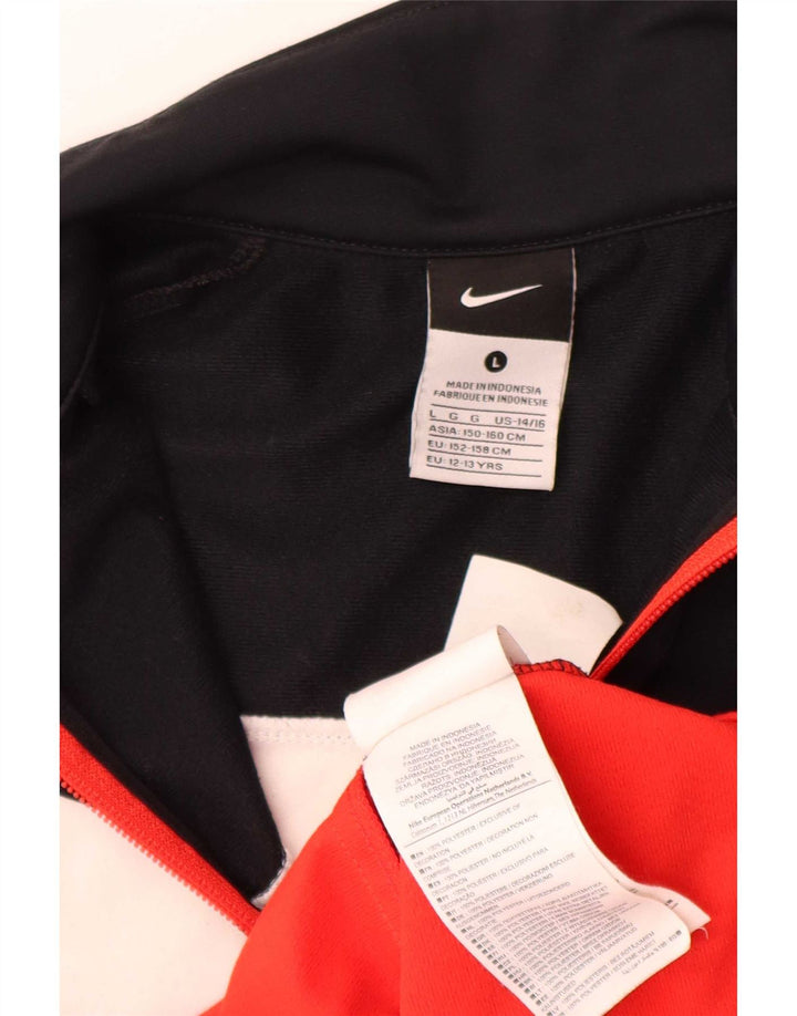 Jaqueta Nike Boys Tracksuit Top 12-13 anos grande bloco colorido preto