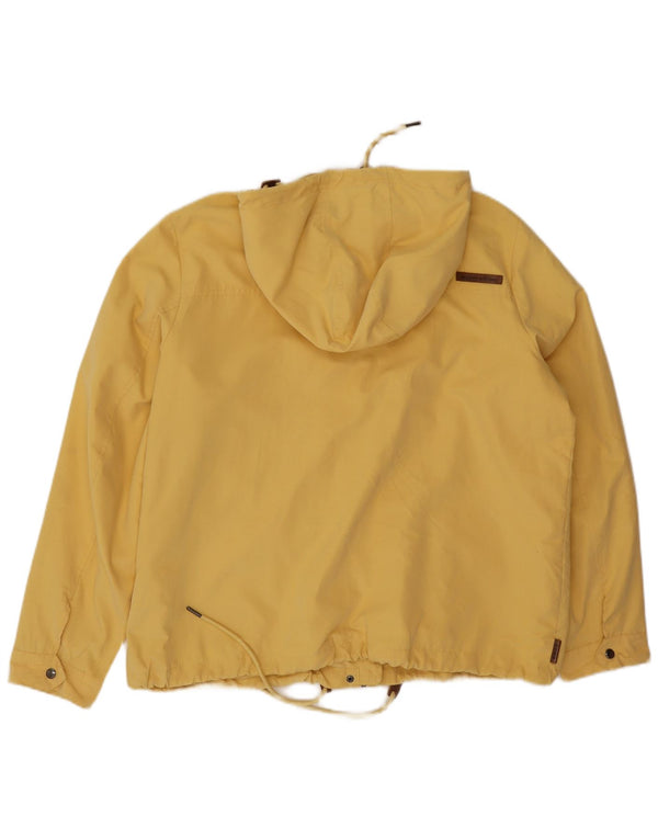 Jaqueta corta-vento com capuz feminino vintage IT 48 XL poliéster amarelo