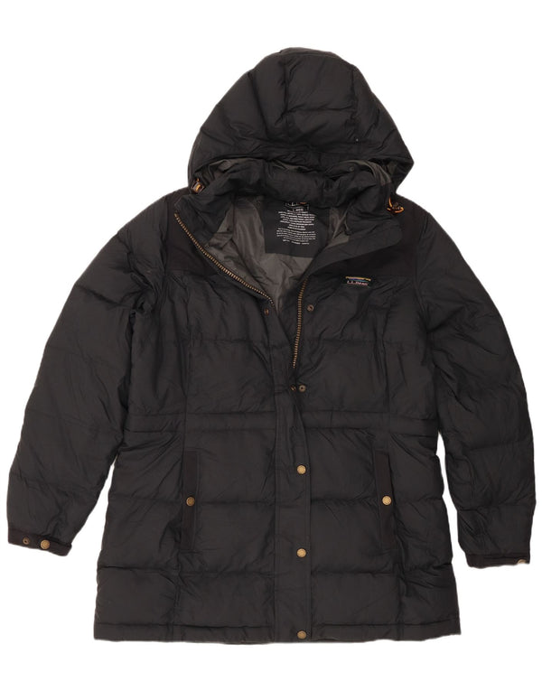 Jaqueta feminina acolchoada com capuz L.L.Bean UK 16 poliéster cinza grande