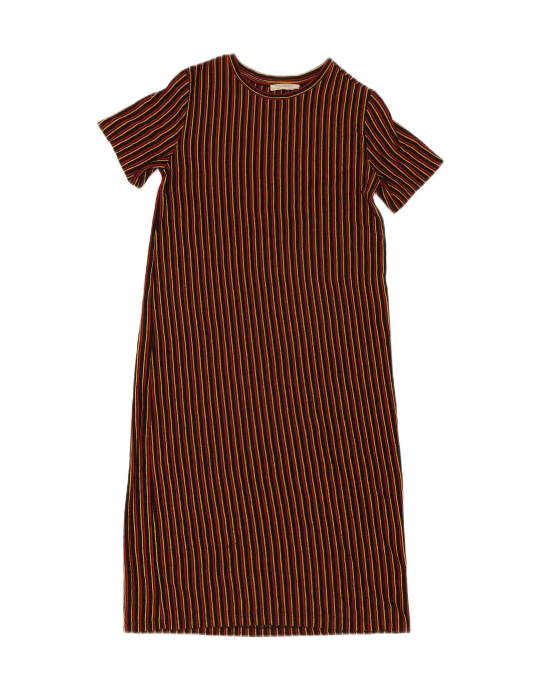Vestido feminino Zara Shift UK 10 pequeno listrado multicolorido