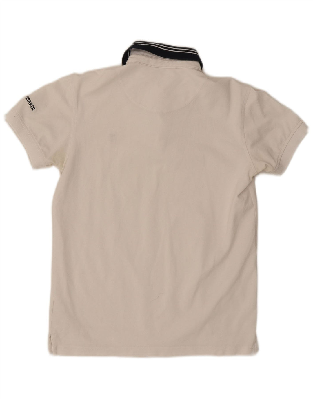 Camisa polo masculina TRUSSARDI de algodão branco médio