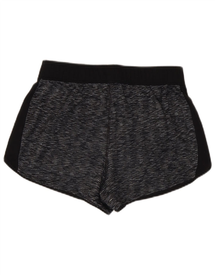 Shorts esportivos femininos REEBOK UK 10 poliéster manchado cinza pequeno
