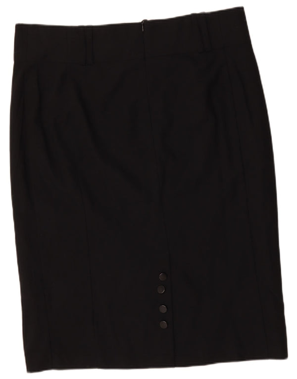 Saia lápis feminina Marks & Spencer Reino Unido 20 2XL W40 poliéster preto