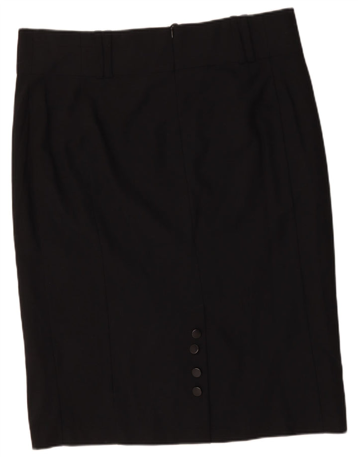 Saia lápis feminina Marks & Spencer Reino Unido 20 2XL W40 poliéster preto