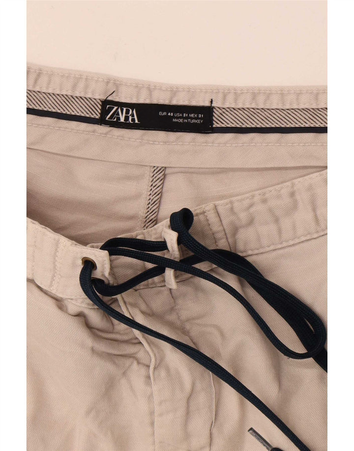Zara Womens Chino Shorts EU 40 Médio W31 Bege
