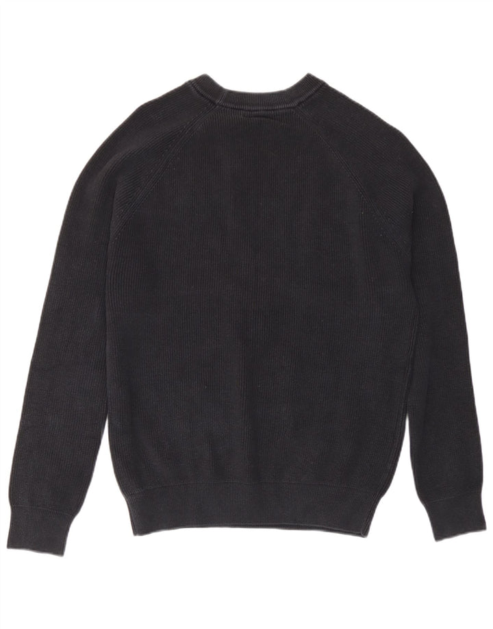 Zara Suéter masculino com gola redonda e algodão azul marinho médio
