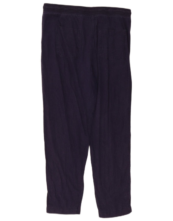 Calça casual feminina Marks & Spencer UK 14 grande W34 L29 azul marinho