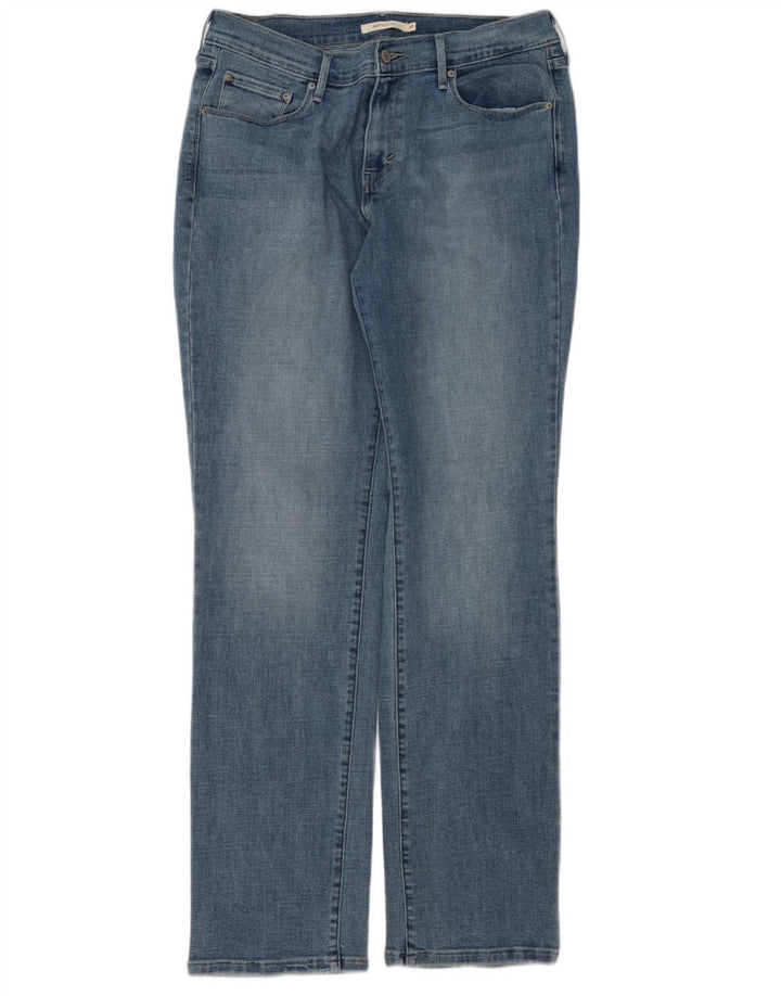 Jeans femininos longos e retos LEVI'S US 10 grandes W30 L34 algodão azul