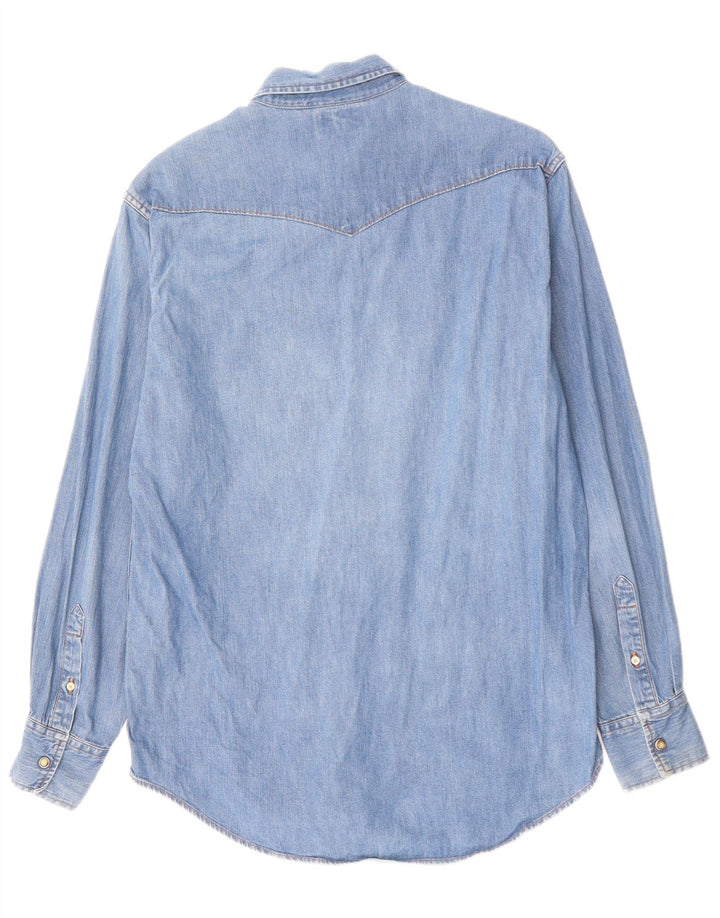Camisa jeans masculina SISLEY azul médio
